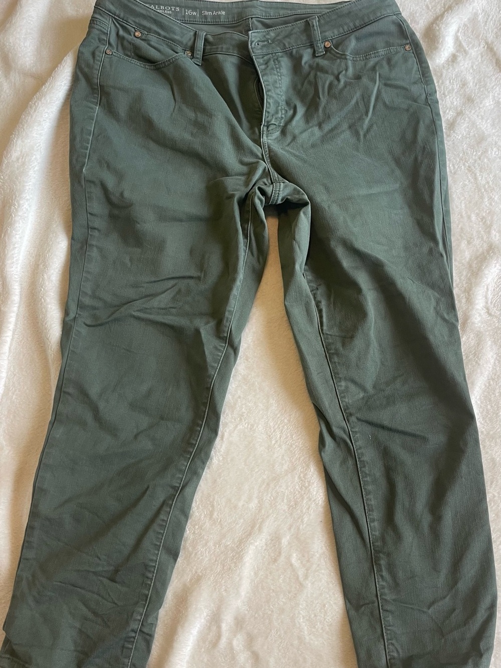 Talbots womans Forest Green Slim Ankle Chinos